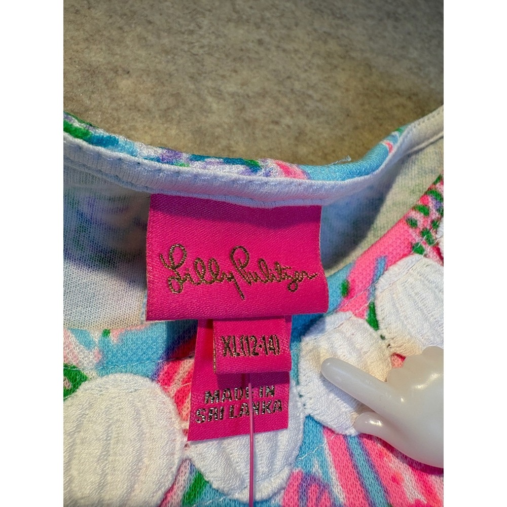 Lilly Pulitzer Girls XL 12-14 Little Lilly Knit Shift Dress Celestial Blue NWT - Picture 2 of 6